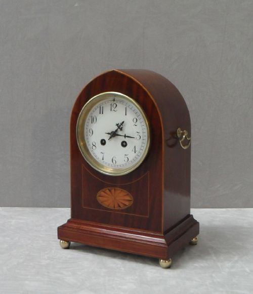 French Belle Epoque Mahogany Mantel Clock