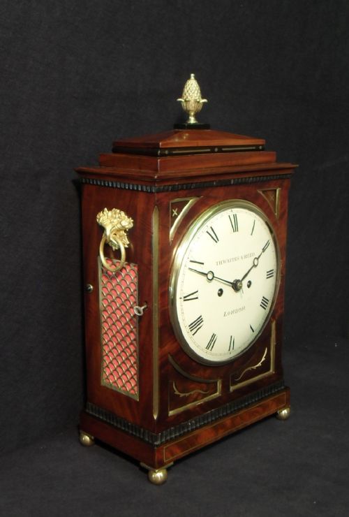 fig 2. Georgian Mahogany and Brass Inlaid Bracket Clock by Thwaites & Reed