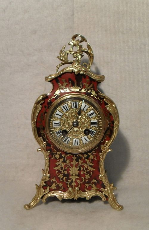 French 19th Century Louis Xv Style Boulle Mantel Clock