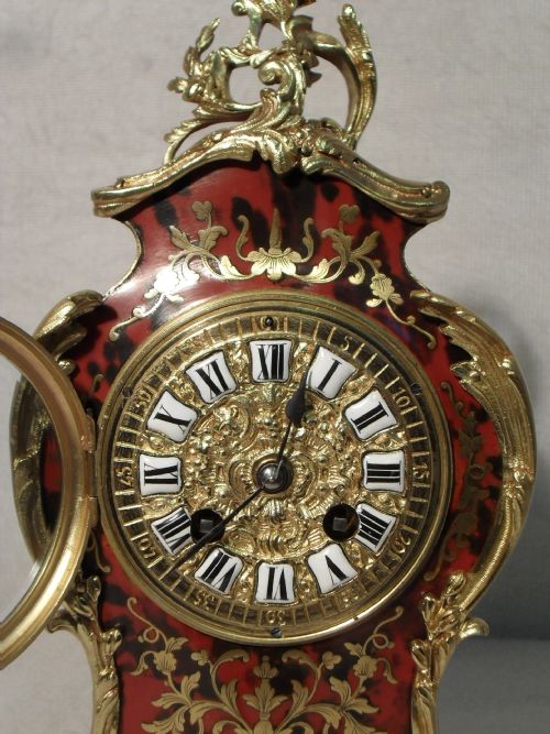 fig 1. French 19th Century Louis XV Style Boulle Mantel Clock