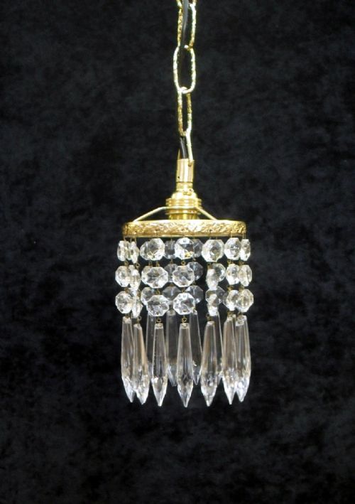 Italian Art Deco Crystal Glass Chandelier Pendant