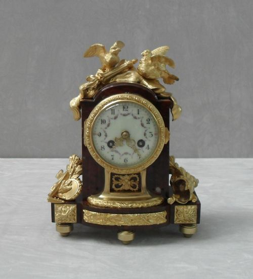fig 1. French Marble and Bronze Gilt Clock Set in Louis XIV Style