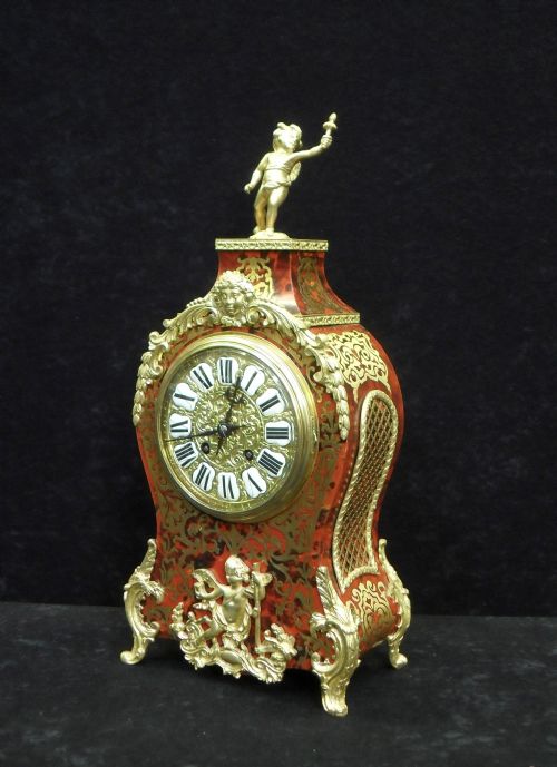 French Louis Xv Style Boulle Mantel Clock