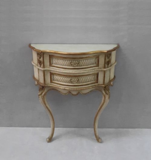 French Painted and Gilt Console Table