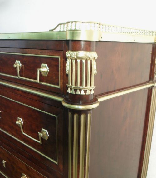 fig 2. French 19th Century Mahogany and Brass Chest of Drawers