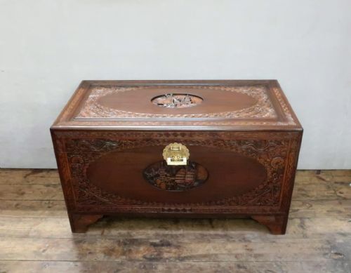 Oriental Early 20th Century Teak and Camphor Wood Chest