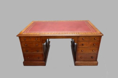 Victorian Mahogany Partners Pedestal Writing Desk