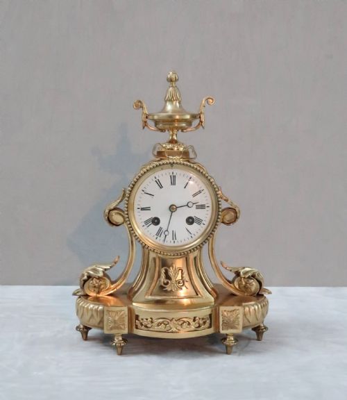 French Bronze Gilt Mantel Clock by Japy Freres