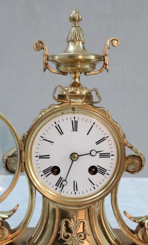 fig 1. French Bronze Gilt Mantel Clock by Japy Freres