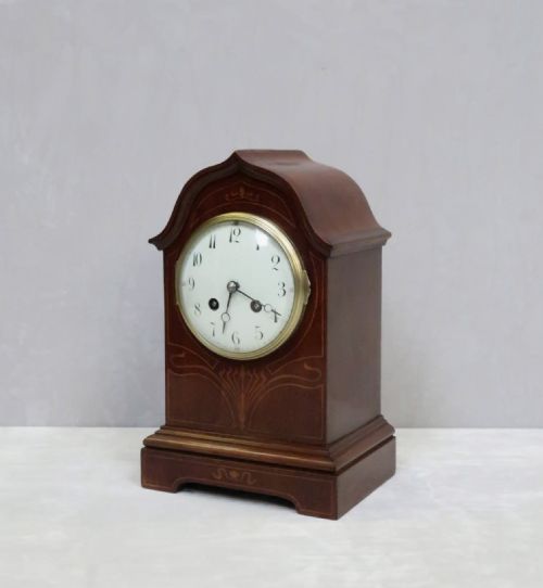 fig 1. French Art Nouveau Mahogany Mantel Clock by Samuel Marti