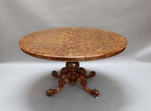 Victorian Burr Walnut Dining Table