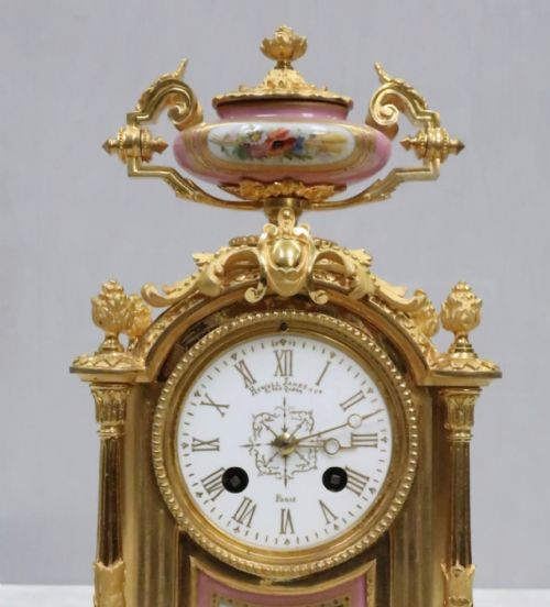 fig 2. Napoleon III Bronze Gilt and Porcelain Mantel Clock by Japy Freres