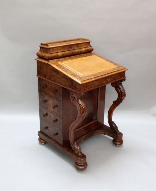 Victorian Burr Walnut Davenport by Herringson & Clark