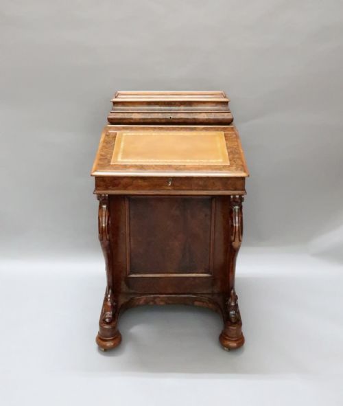 fig 1. Victorian Burr Walnut Davenport by Herringson & Clark