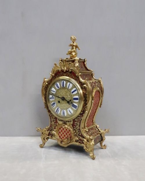 French Louis Philippe Boulle Mantel Clock by Louis Japy Fils