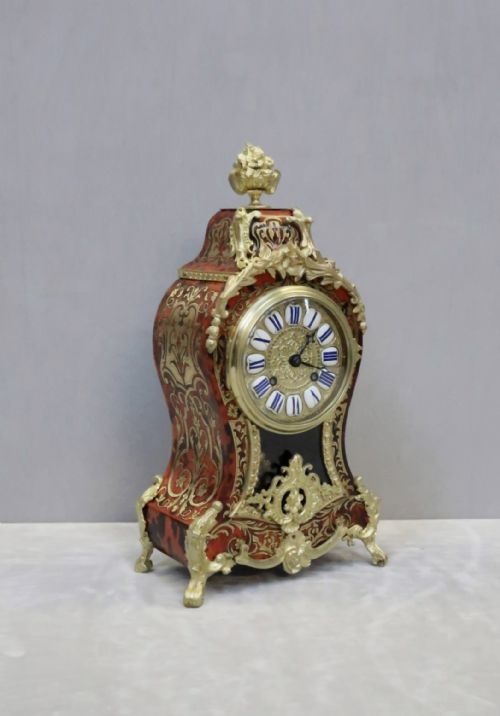French Louis Xv Style Boulle Mantel Clock by Japy Freres