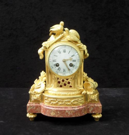 French Napoleon III Bronze Gilt Mantel Clock by Vincenti