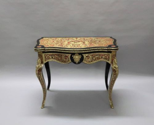 fig 1. French Napoleon III Louis XV Style Boulle Games Occasional Table