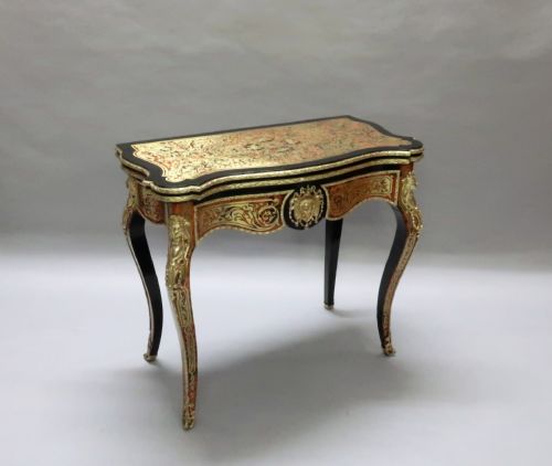French Napoleon III Louis Xv Style Boulle Games Occasional Table