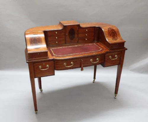 Edwardian Mahogany Carlton House Desk Attributed to Shoolbred & Co