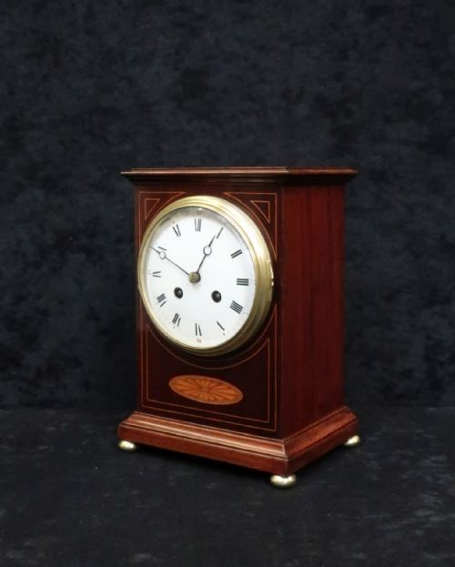 French Belle Epoque Mahogany Mantel Clock