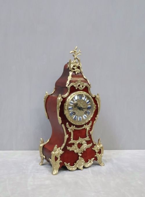 French Belle Epoque Tortoise Shell Mantel Clock by L.p Japy