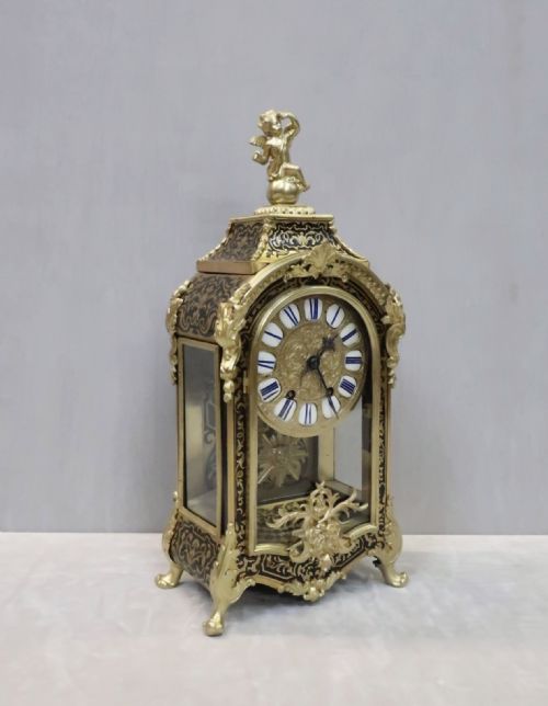 French Napoleon III Louis Xiv Boulle Mantel Clock by Vincenti