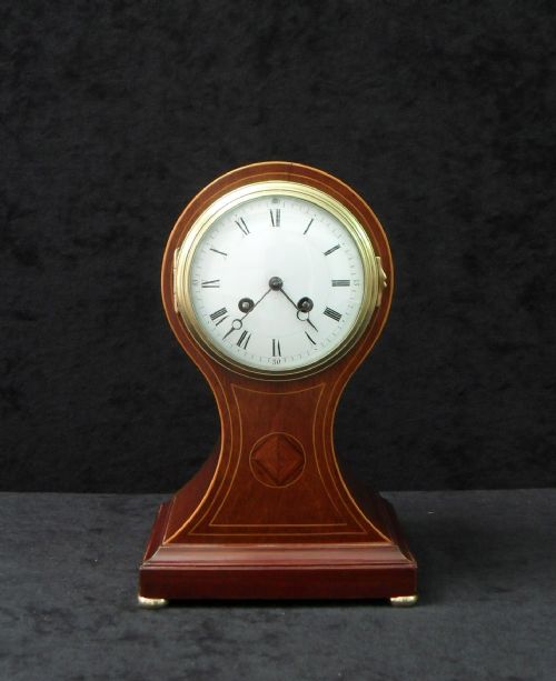 French Belle Epoque Mahogany Mantel Clock by Japy Freres