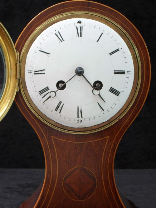 fig 1. French Belle Epoque Mahogany Mantel Clock by Japy Freres