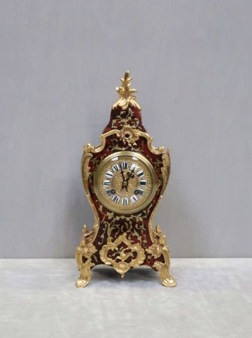 French Louis Xv Style Boulle Mantel Clock by Japy Freres