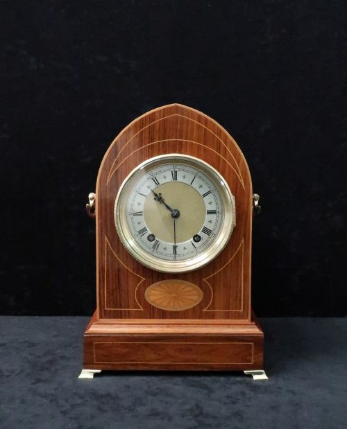 German Rosewood Ting Tang Mantel Clock by W&h