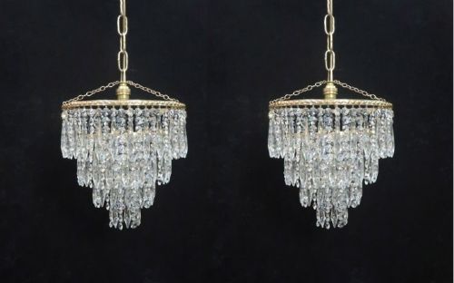 Pair of Art Deco Four Tier Chandeliers