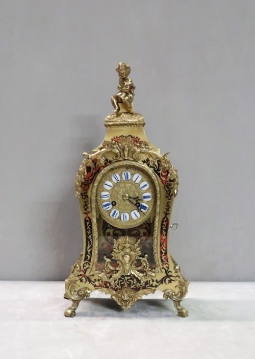 French Louis Xv Style Boulle Mantel Clock