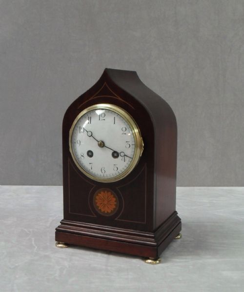 French Belle Epoque Mahogany Mantel Mantel Clock by Samuel Marti