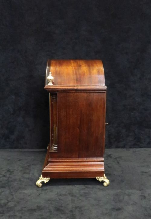 GERMAN MAHOGANY TING TANG STRIKING BRACKET CLOCK BY WH - ADDITIONAL PHOTO 3