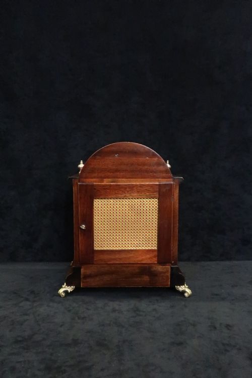 GERMAN MAHOGANY TING TANG STRIKING BRACKET CLOCK BY WH - ADDITIONAL PHOTO 4