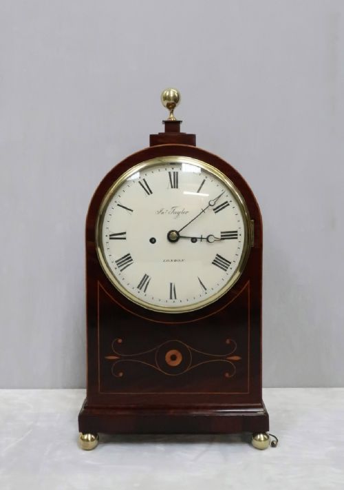 fig 1. Regency Mahogany Inlaid Bracket Clock by Thwaites & Reed