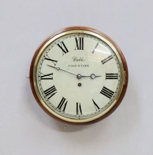 Victorian Mahogany Timepiece Wall Clock by Joseph Hackler