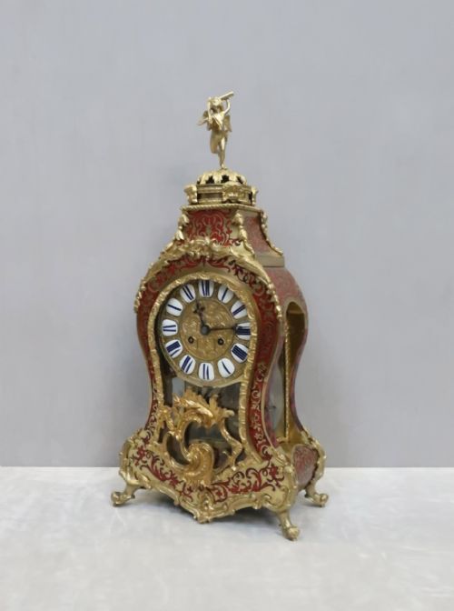 fig 1. French Louis XV Style Tortoise Shell Mantel Clock