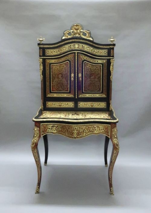fig 1. French 19th Century Louis XV Style Boulle Dressing Table