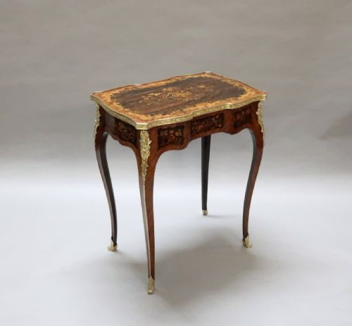 Victorian Marquetry Occasional Table Attributed to Holland & Sons