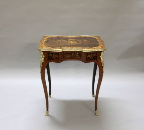 fig 1. Victorian Marquetry Occasional Table Attributed to Holland & Sons