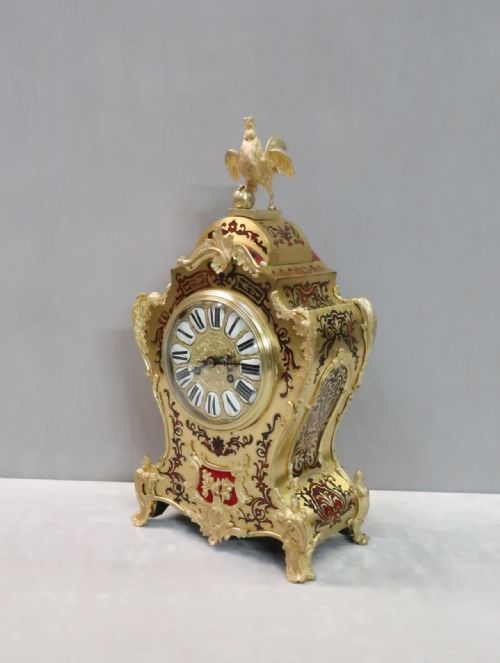 French Napoleon III Boulle Mantel Clock by Japy Freres