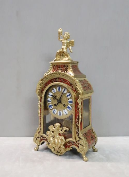 French Louis Xiv Style Boulle Mantel Clock by Charles Hour