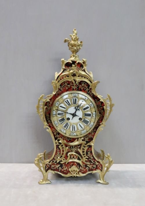 fig 1. French Louis XV Style Boulle Mantel Clock by Samuel Marti