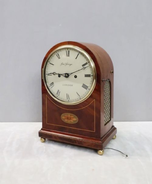 English Regency Mahogany Table Clock by George Yonge
