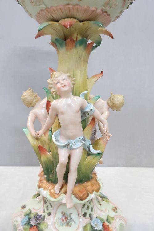 GERMAN SAXONY PORCELAIN FRUIT CENTREPIECE - ADDITIONAL PHOTO 2