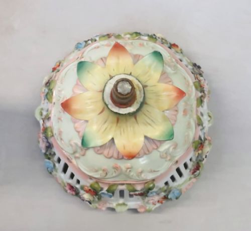 GERMAN SAXONY PORCELAIN FRUIT CENTREPIECE - ADDITIONAL PHOTO 9