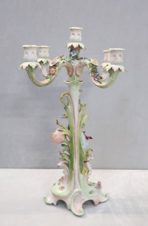 PAIR OF GERMAN SAXONY PORCELAIN CANDLESTICKS - ADDITIONAL PHOTO 9