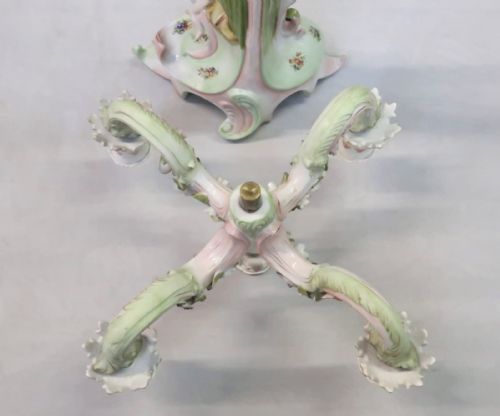 PAIR OF GERMAN SAXONY PORCELAIN CANDLESTICKS - ADDITIONAL PHOTO 10